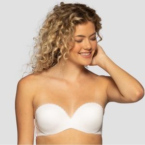 white strapless pushup bra